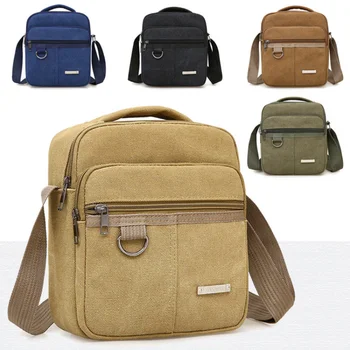 Холщовая сумка через плечо, мужская новая холщовая сумка в корейском стиле, для отдыха на природе, портативная сумка на одно плечо