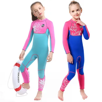 Цельный гидрокостюм для подводного плавания из неопрена SLINX 3 мм для девочек, водолазный костюм с длинным рукавом, купальники для серфинга, плавания с маской и трубкой, сохраняющий тепло