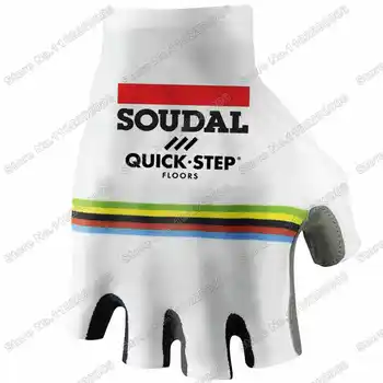 Чемпион мира 2023 Soudal Quick Step Велосипедные Перчатки Мужские Велосипедные Гелевые Перчатки На Половину Пальца Майки Для Горных Шоссейных Велосипедов Guantes MTB