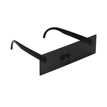 Черные квадратные солнцезащитные очки в длинной оправе, Забавные пиксельные Мозаичные очки, Форма полосы, Прямые солнцезащитные очки, инструмент для размывания лица, Новинка 2023 года