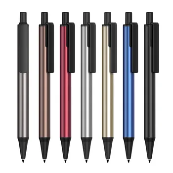 Шариковые ручки, Металлическая шариковая Ручка, для школы, Бизнеса, Офиса, Средняя точка 1,0 мм, Синие / Черные чернила, Сменные заправки