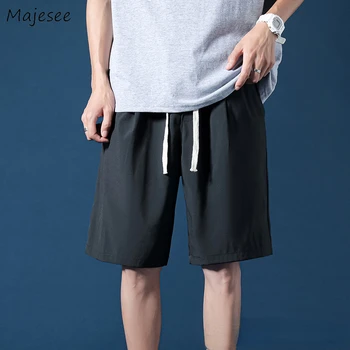 Шорты Мужские Летние дышащие Модные S-5XL, красивая уличная одежда чистого цвета, универсальные Стильные динамичные брюки Ulzzang для подростков, уютные