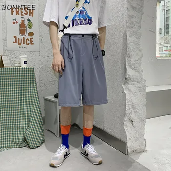 Шорты Мужские Повседневные Дизайнерские Нежные уличные Подростковые студенческие Стильные брюки в японском стиле в стиле Ретро, Летние Стильные брюки в стиле хип-хоп, Чистый цвет