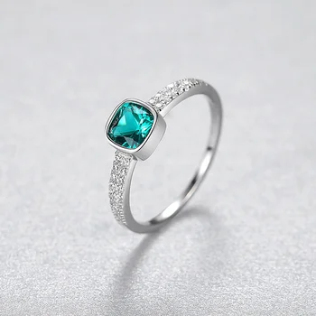 Элегантное кольцо из стерлингового серебра S925 с синтетическим изумрудом, винтажные квадратные кольца для женщин с зеленым камнем, высококачественные Новые ювелирные изделия S925