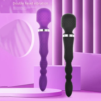 Электрическая массажная палочка Вибрационный анальный расширитель с двойной головкой, легко моющийся, водонепроницаемый Электрическая массажная палочка, секс-игрушки для мужчин, здоровье