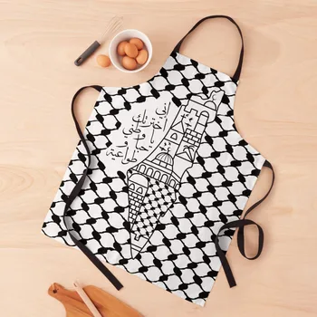 Я люблю Палестину, Мою Родину, Арабская Каллиграфия с Картой Палестины и Рисунком Куфия - blk Фартук Фартуки Кухонные Инструменты