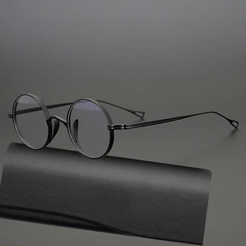 Японский люксовый бренд Ретро Круглые очки в оправе Мужские Сверхлегкие Титановые Оптические очки для женщин Классические Винтажные очки