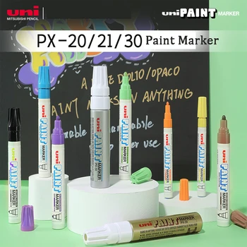 Японский цветной маркер Uni PX-20/21, водонепроницаемая перманентная белая ручка для рисования, камень, Керамика, Стекло, дерево, холст, граффити своими руками