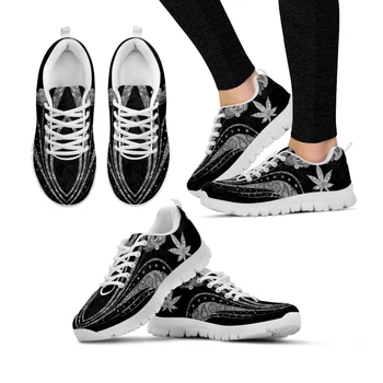 פופולרי מריחואנה עלה עיצוב שחור קל משקל חיצוני סניקרס נוח לנשימה נעליים יומיומיות Zapatos Mujer