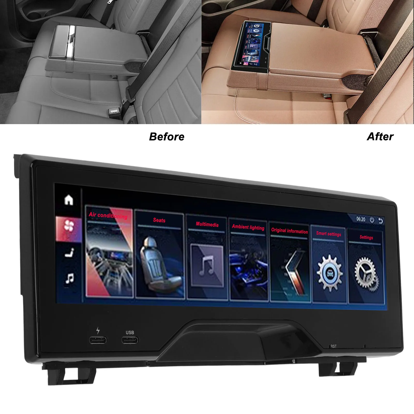 8,8-дюймовый видеомонитор заднего сиденья с сенсорным экраном 8G с высоким разрешением и регулировкой яркости Подходит для BMW IX3 X5 X6 X3 5 6 серии 3