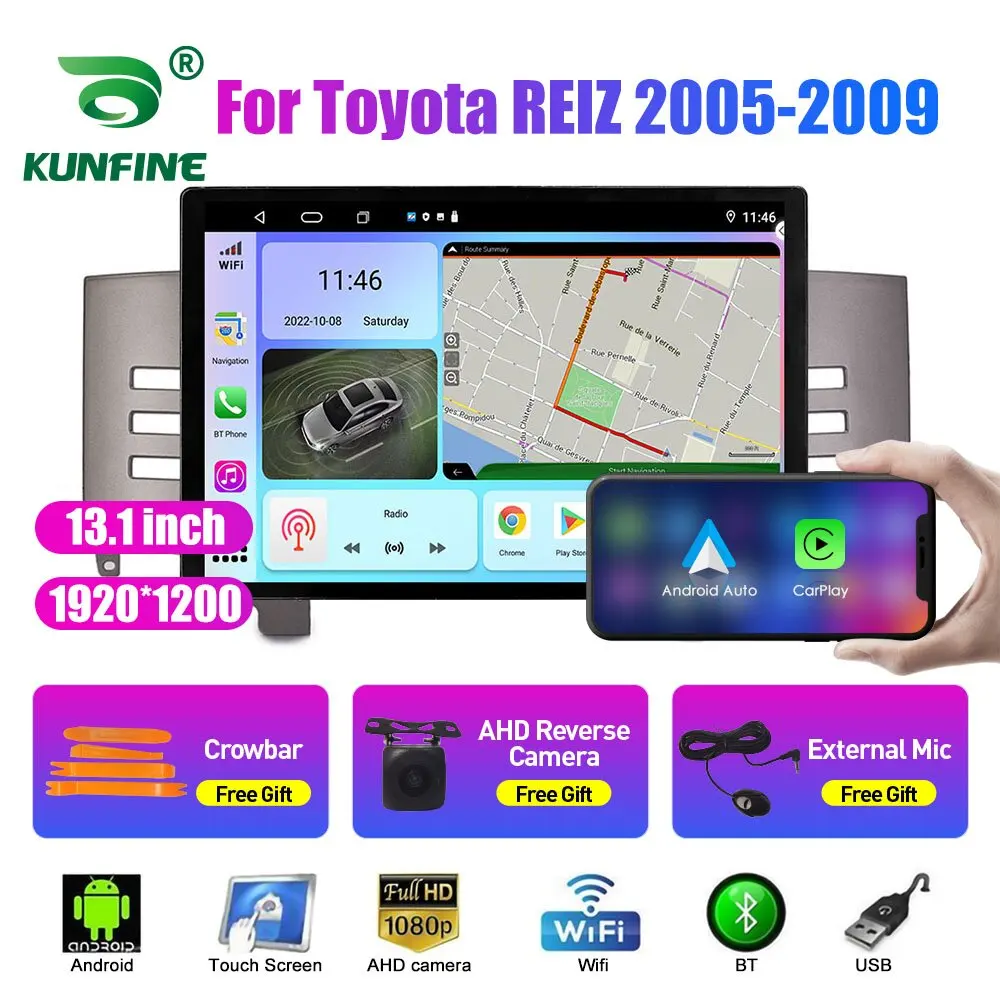 13,1-дюймовый Автомобильный Радиоприемник Для Toyota REIZ 2005 2006-2009 Автомобильный DVD GPS Навигация Стерео Carplay 2 Din Центральный Мультимедийный Android Auto 0