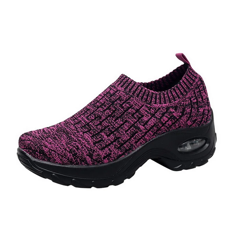 Сетчатые женские мужские кроссовки для бега на открытом воздухе, дышащие мягкие спортивные кроссовки для бега трусцой, плетеная обувь на большой толстой подошве 1