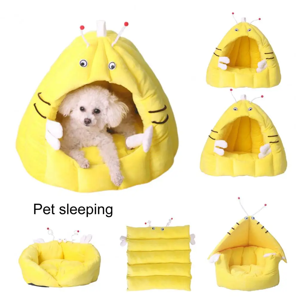 Уютная кровать для собаки, Мягкая легкая палатка для домашних животных, Зимняя спальная кровать для кошек и собак в форме пчелы 0