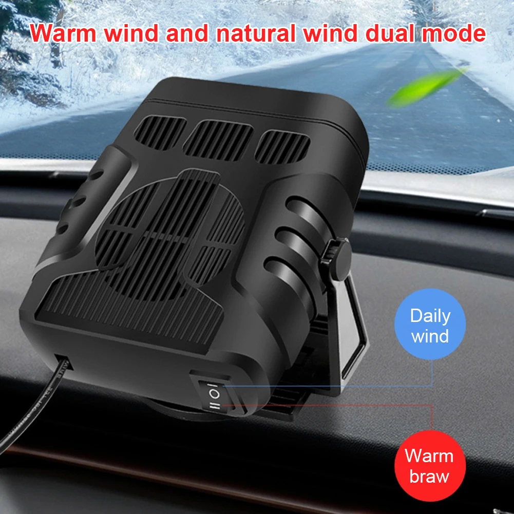 Автомобильный обогреватель ветрового стекла 12 В 24 В, портативные автомобильные обогреватели, режимы нагрева и охлаждения для автоматического ветрового стекла, вентилятор быстрого нагрева, размораживатель 1