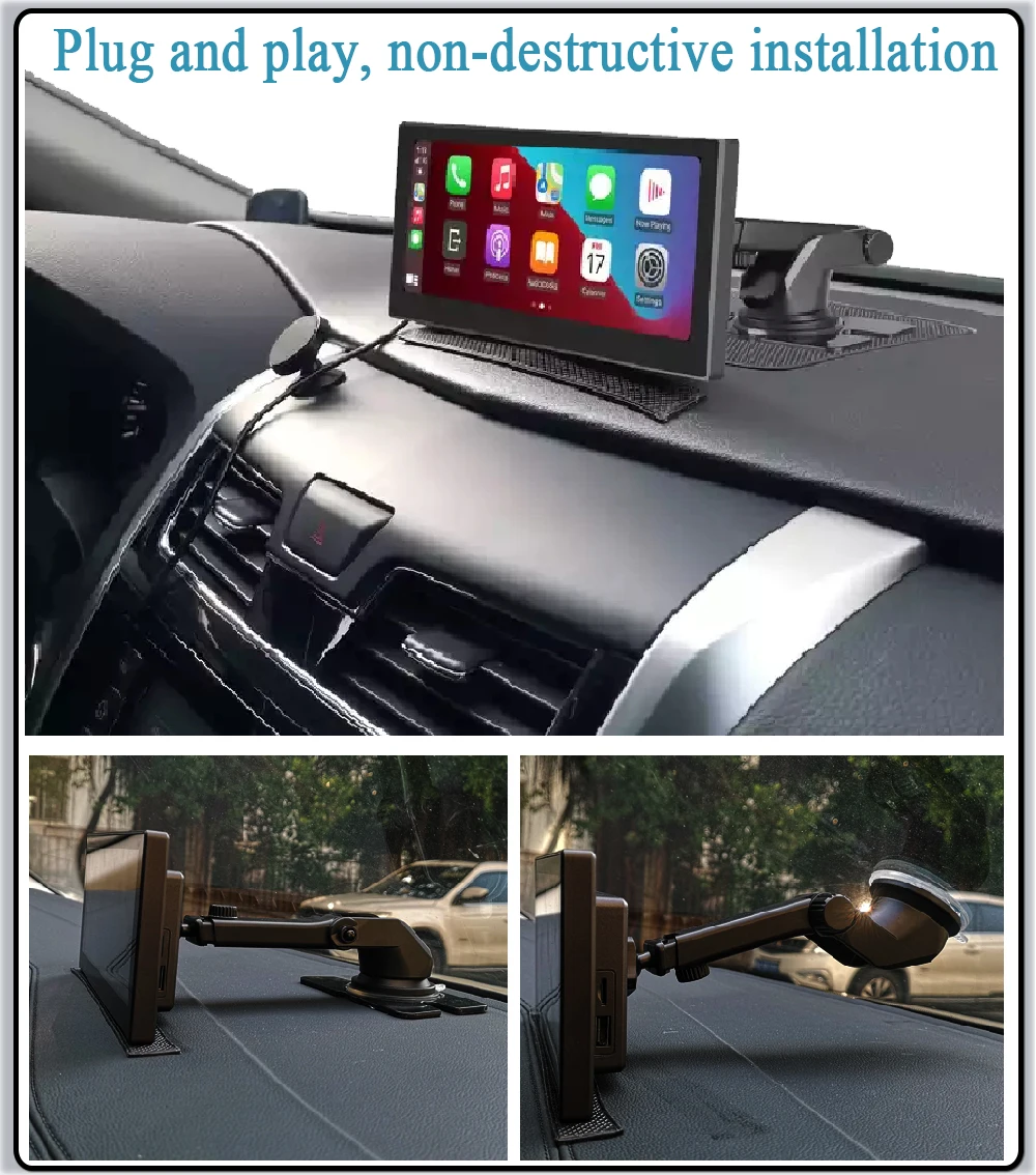 7-дюймовый высококачественный сенсорный беспроводной дисплей Carplay, портативный автомобильный плеер, GPS-навигация от CarPlay для универсальных автомобилей 1