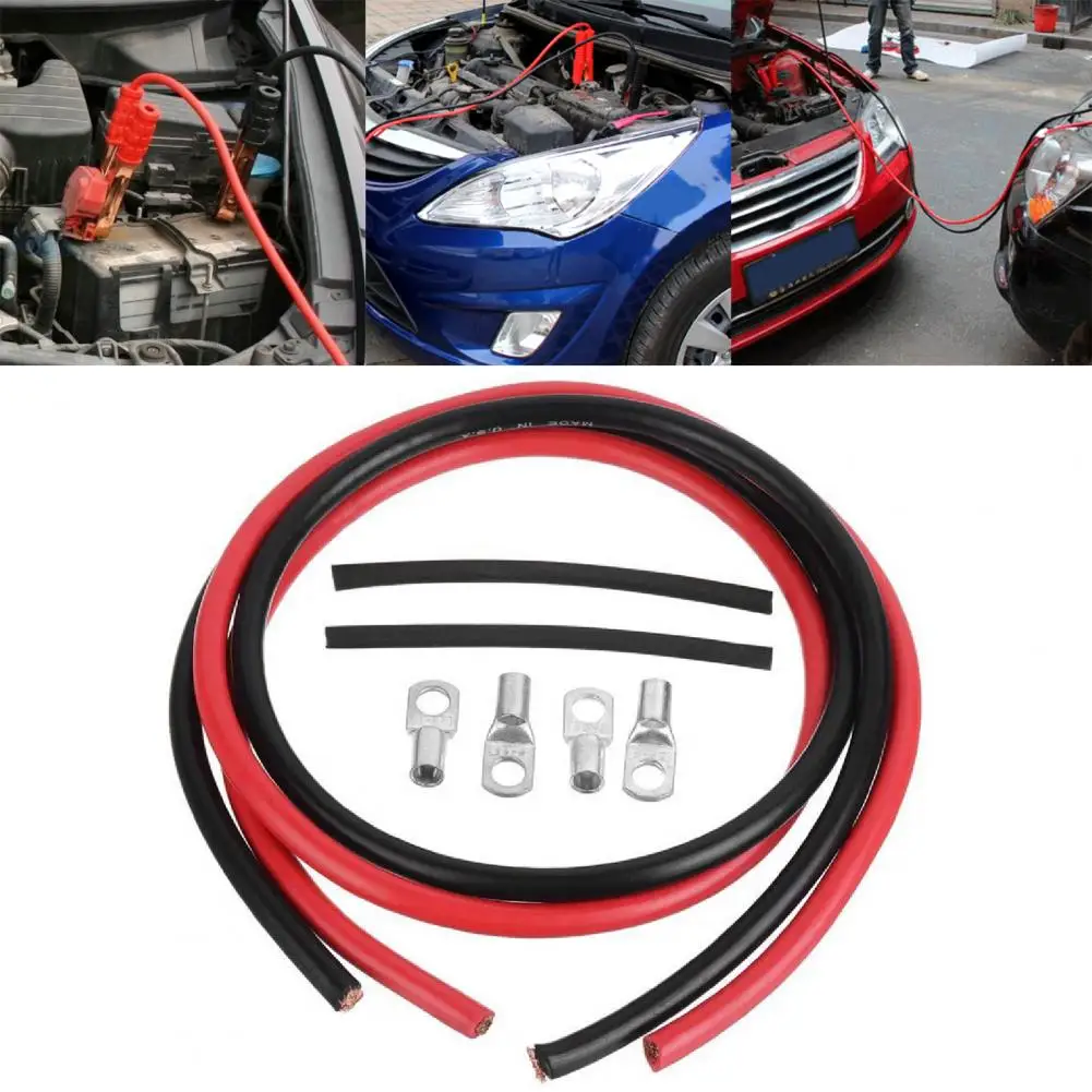 2шт 5AWG 100A соединительный кабель Уплотнительное кольцо Стабильная проводимость Автомобильный провод питания Кабель аккумулятора для автомобильного аккумулятора соединительный кабель 1