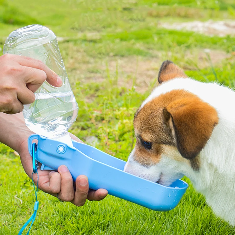 Портативная бутылка для воды для собак для маленьких и больших собак, миска для прогулок на свежем воздухе, бутылка для воды для домашних животных, поилка для кошек, принадлежности для собак 0