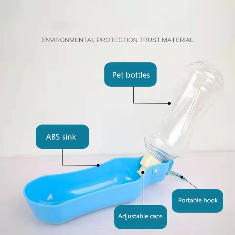 Портативная бутылка для воды для собак для маленьких и больших собак, миска для прогулок на свежем воздухе, бутылка для воды для домашних животных, поилка для кошек, принадлежности для собак 3