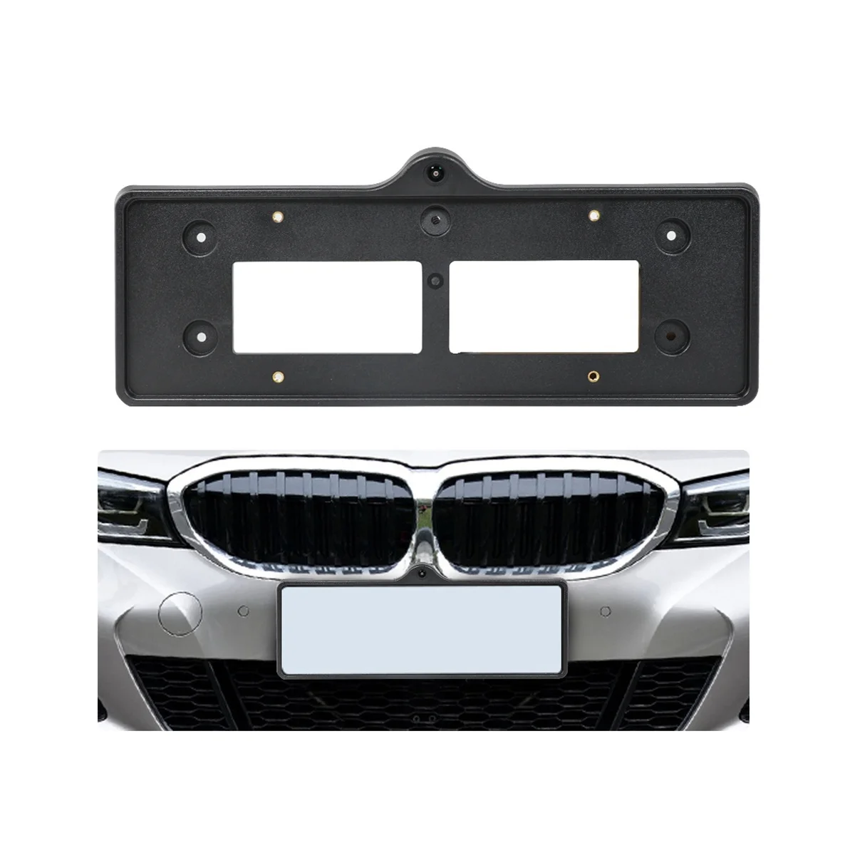 Кронштейн номерного знака переднего бампера автомобиля, Опорная рама Камеры переднего обзора для BMW 3 серии 2020 3