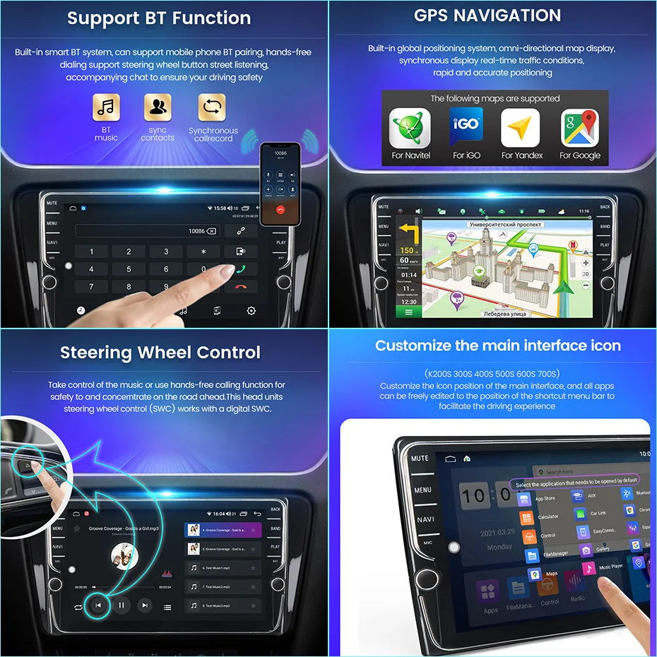 Автомобильный Радио-Мультимедийный плеер Android 11 для Hyundai Elantra 4 HD 2006-2012 Навигация GPS Carplay Авторадио Стерео Все в одном 1