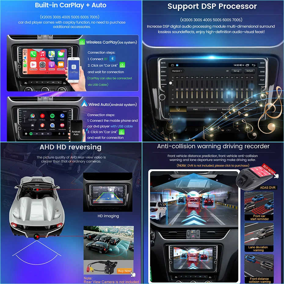 Автомобильный Радио-Мультимедийный плеер Android 11 для Hyundai Elantra 4 HD 2006-2012 Навигация GPS Carplay Авторадио Стерео Все в одном 2