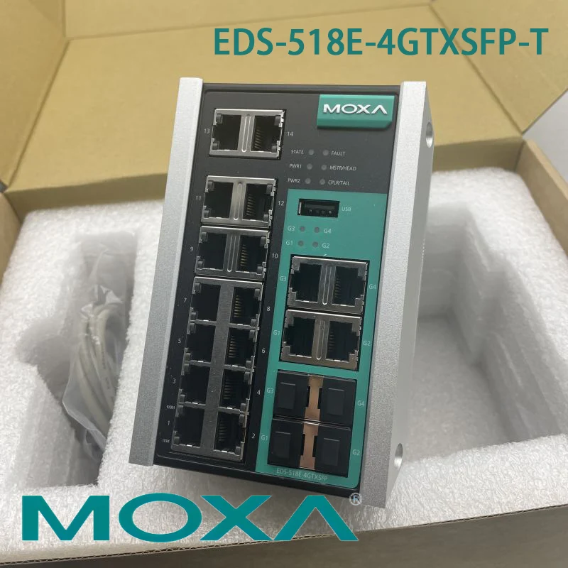 Промышленный Ethernet-коммутатор MOXA EDS-518E-4GTXSFP-T с гигабитным управлением 0