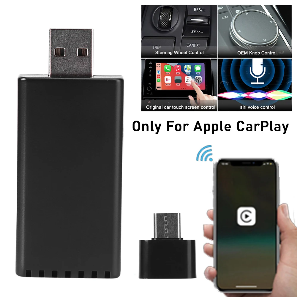Беспроводной ключ для Apple CarPlay, адаптер от проводного к беспроводному USB-адаптеру, автомобильный мультимедийный плеер Plug and Play, обновление OTA Online 0