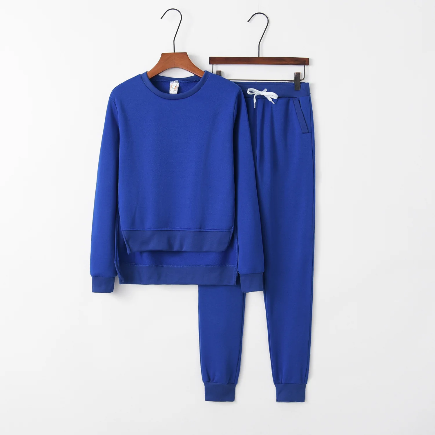 Комплекты из 2 предметов для женщин 2023, модный пуловер с неправильным разрезом, свитер и брюки, комплект из двух предметов, женская одежда 3