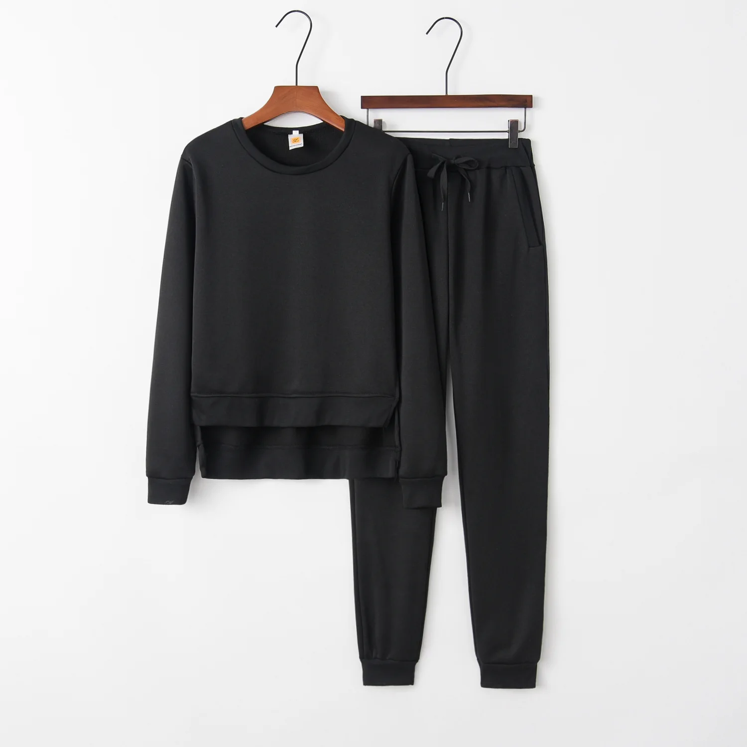 Комплекты из 2 предметов для женщин 2023, модный пуловер с неправильным разрезом, свитер и брюки, комплект из двух предметов, женская одежда 5