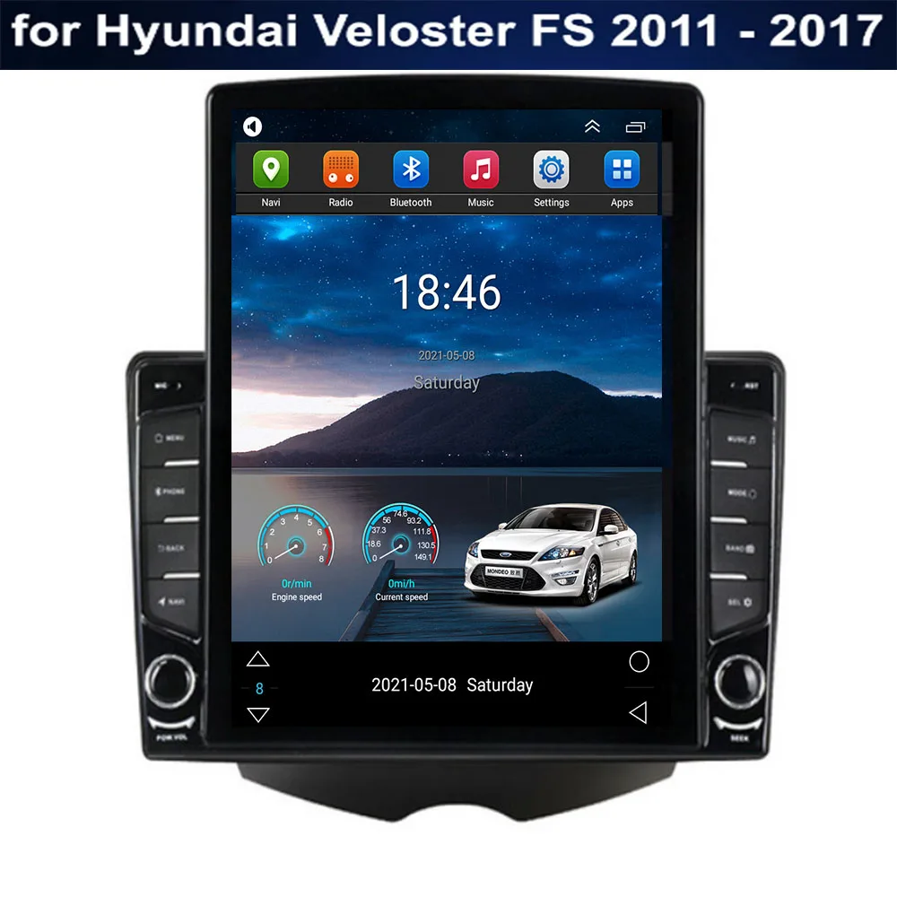 Вертикальный Экран Tesla Для Hyundai Veloster FS 2011 - 2030 Автомобильный Радиоприемник Мультимедийный Видеоплеер Навигация стерео GPS Android 12 0