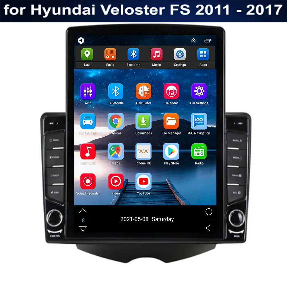 Вертикальный Экран Tesla Для Hyundai Veloster FS 2011 - 2030 Автомобильный Радиоприемник Мультимедийный Видеоплеер Навигация стерео GPS Android 12 1