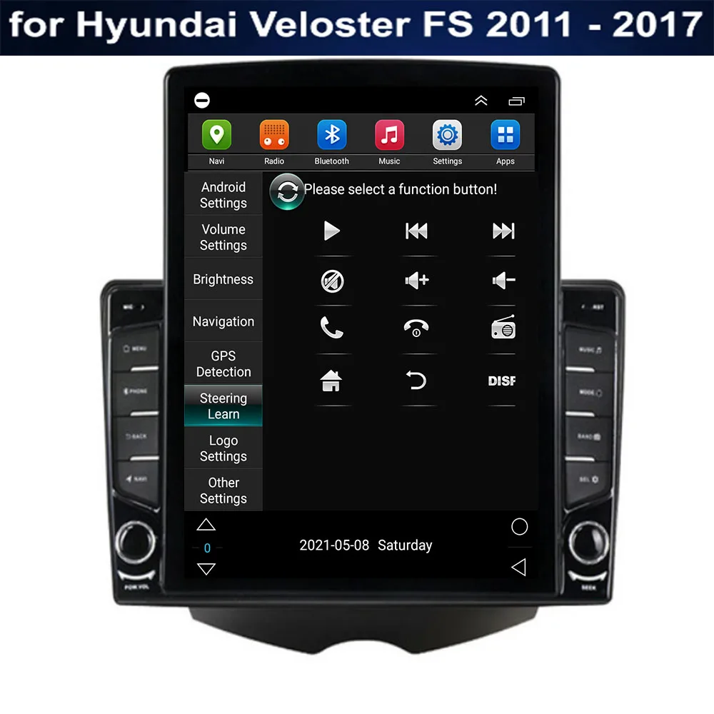 Вертикальный Экран Tesla Для Hyundai Veloster FS 2011 - 2030 Автомобильный Радиоприемник Мультимедийный Видеоплеер Навигация стерео GPS Android 12 3