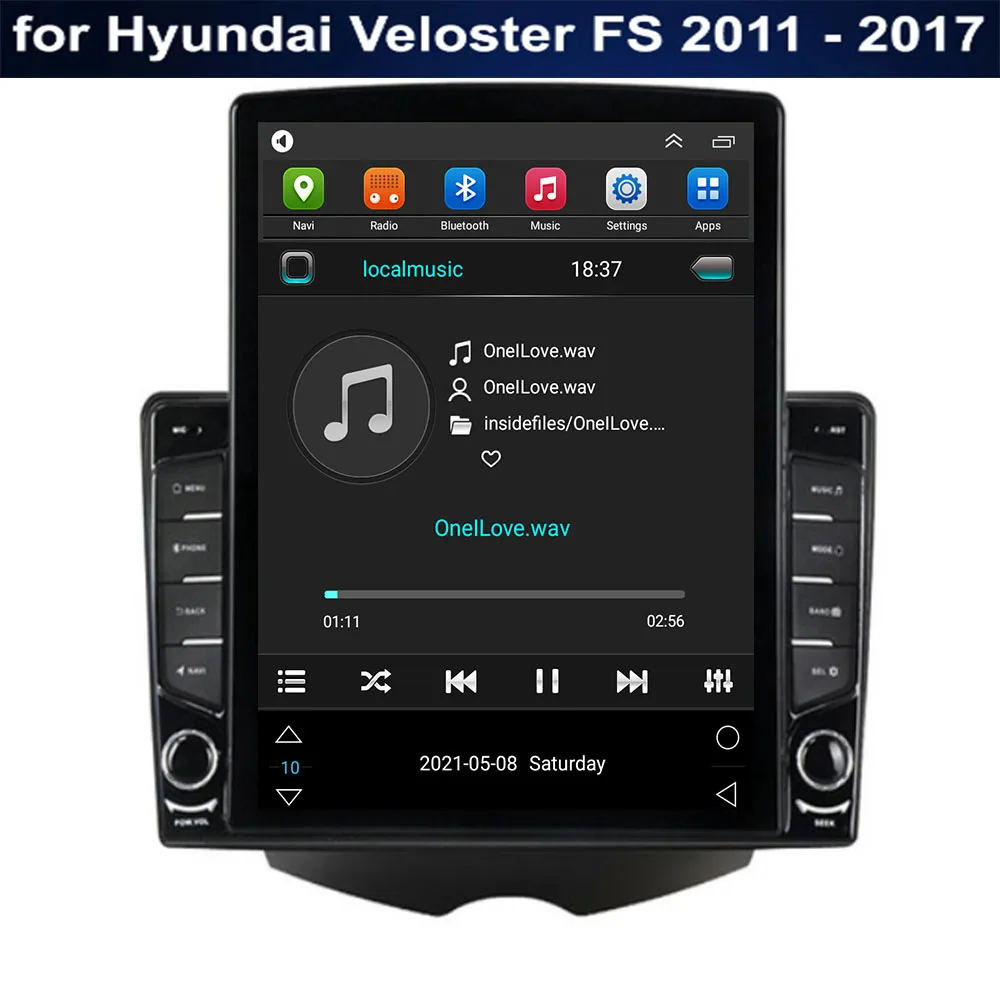 Вертикальный Экран Tesla Для Hyundai Veloster FS 2011 - 2030 Автомобильный Радиоприемник Мультимедийный Видеоплеер Навигация стерео GPS Android 12 5