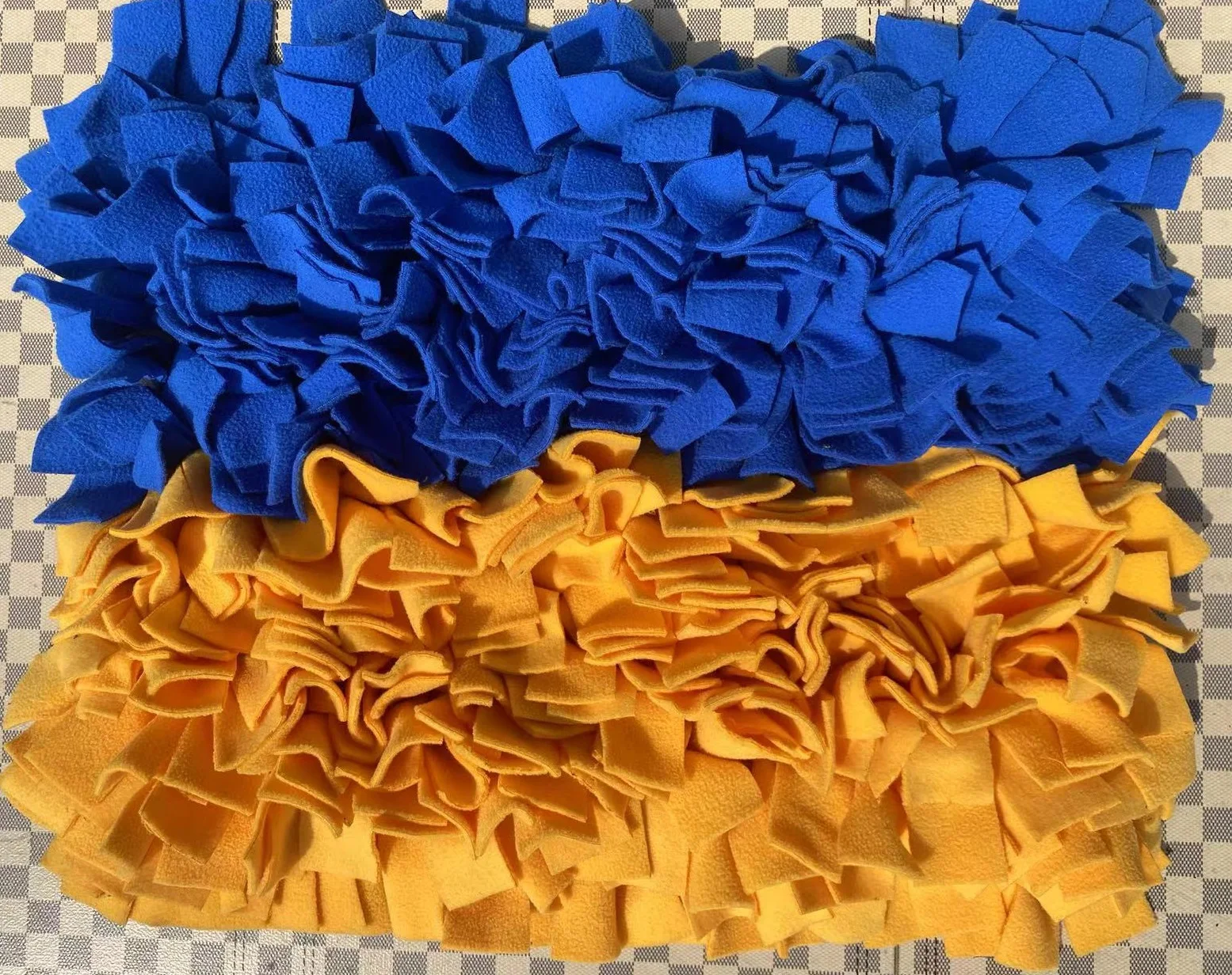 Синий и желтый, размер 45x60 см, сшитый из флиса, коврик для кормления крупных собак, коврик для нюхания собак крупных пород 0