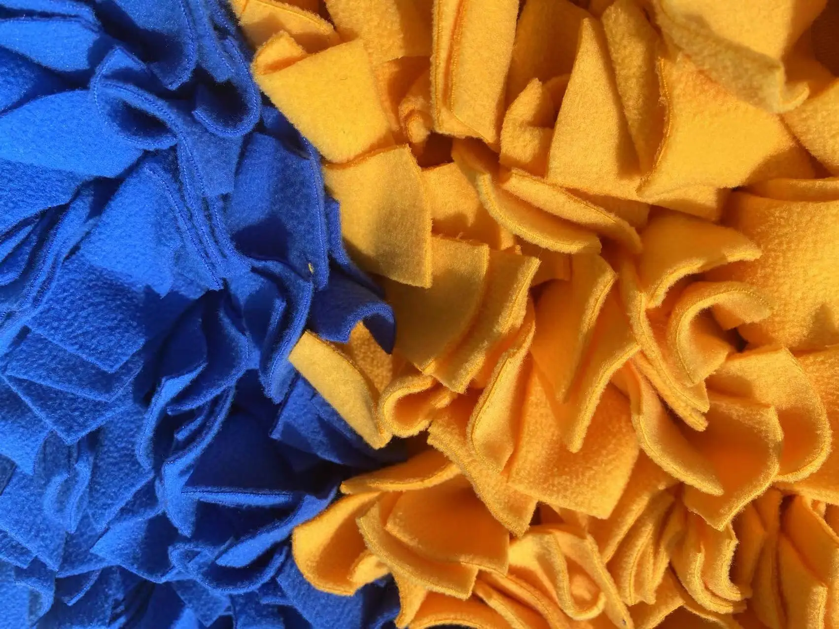 Синий и желтый, размер 45x60 см, сшитый из флиса, коврик для кормления крупных собак, коврик для нюхания собак крупных пород 5