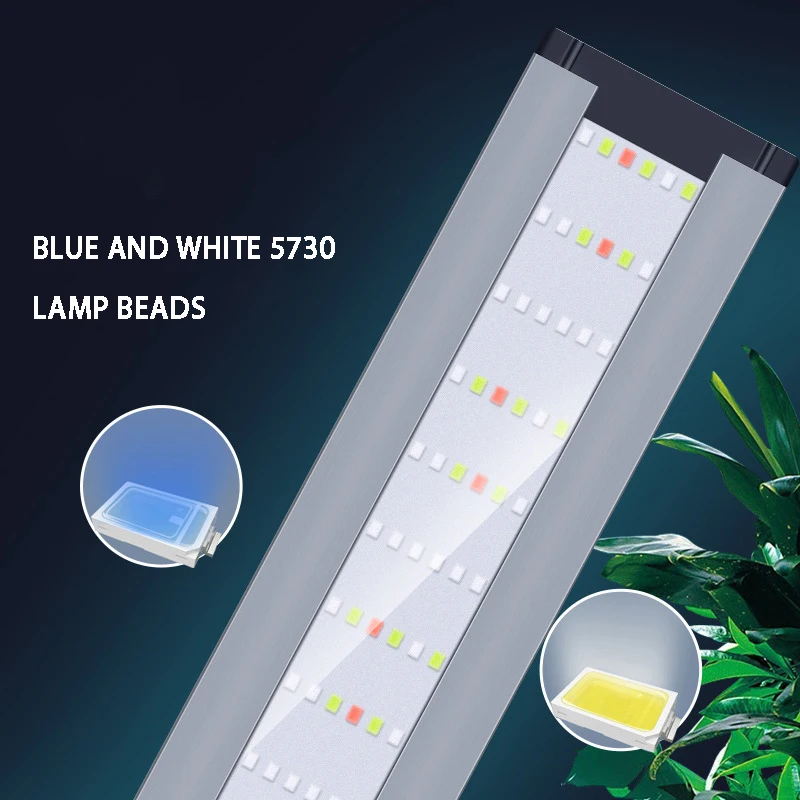 20-60 см Аквариум из алюминиевого сплава LED lamp2 Лампа для водных растений Ландшафтный дизайн аквариума светодиодная лампа Синий белый красный кронштейн для аквариума лампа 2