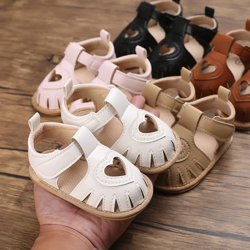 Детская обувь для прогулок, Сандалии для младенцев 0-1 лет, Летние дышащие носки с мягкой подошвой для девочек, Обувь для новорожденных 4