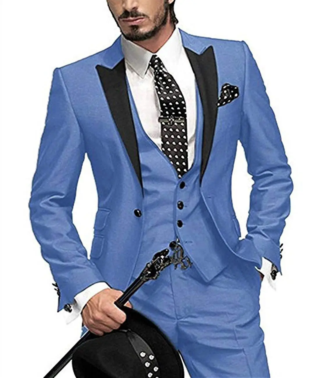 Мужской костюм из 3 предметов, приталенный Деловой костюм для отдыха, Свадебный комплект для банкета, пиджак, жилет с брюками 0