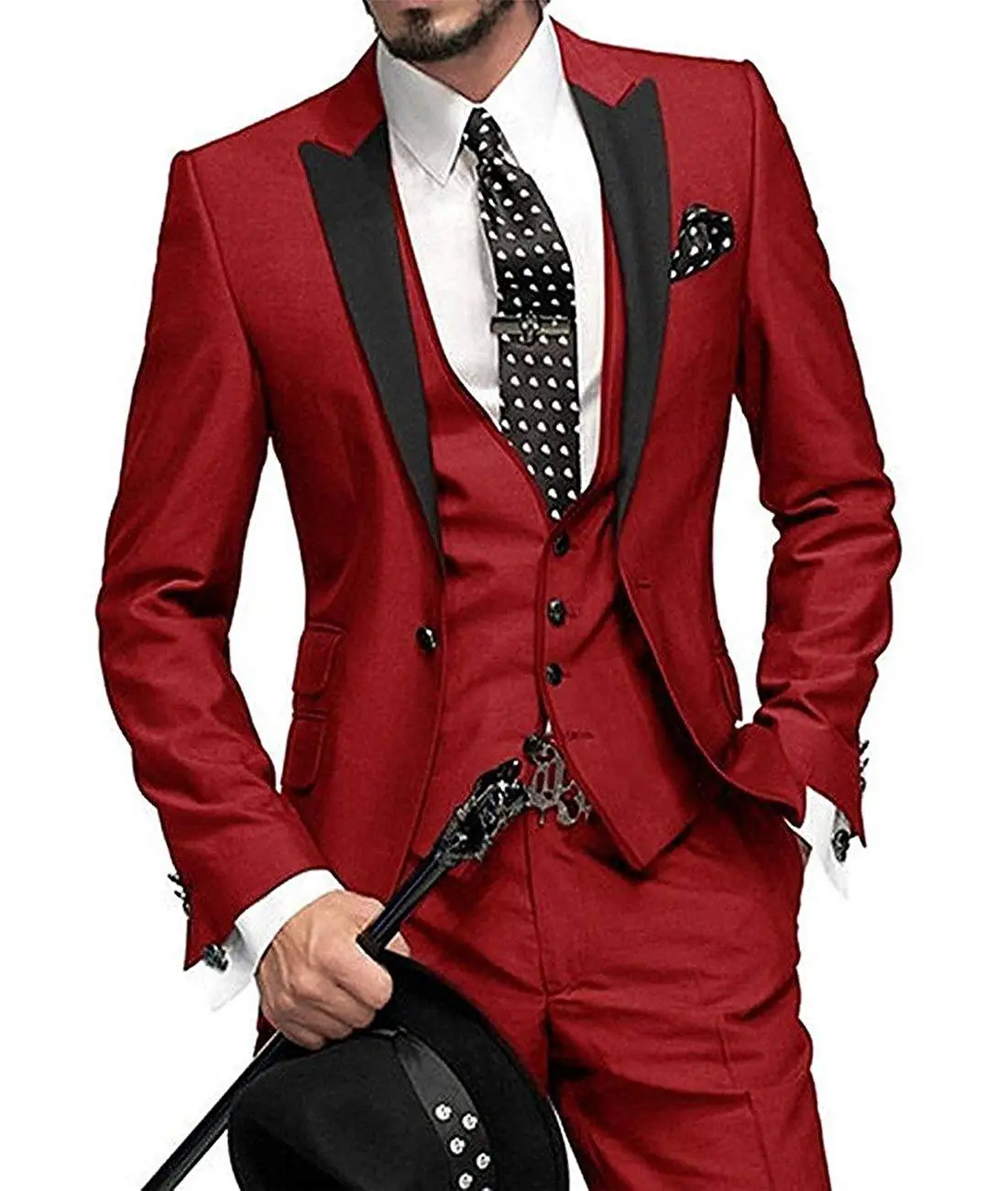 Мужской костюм из 3 предметов, приталенный Деловой костюм для отдыха, Свадебный комплект для банкета, пиджак, жилет с брюками 4
