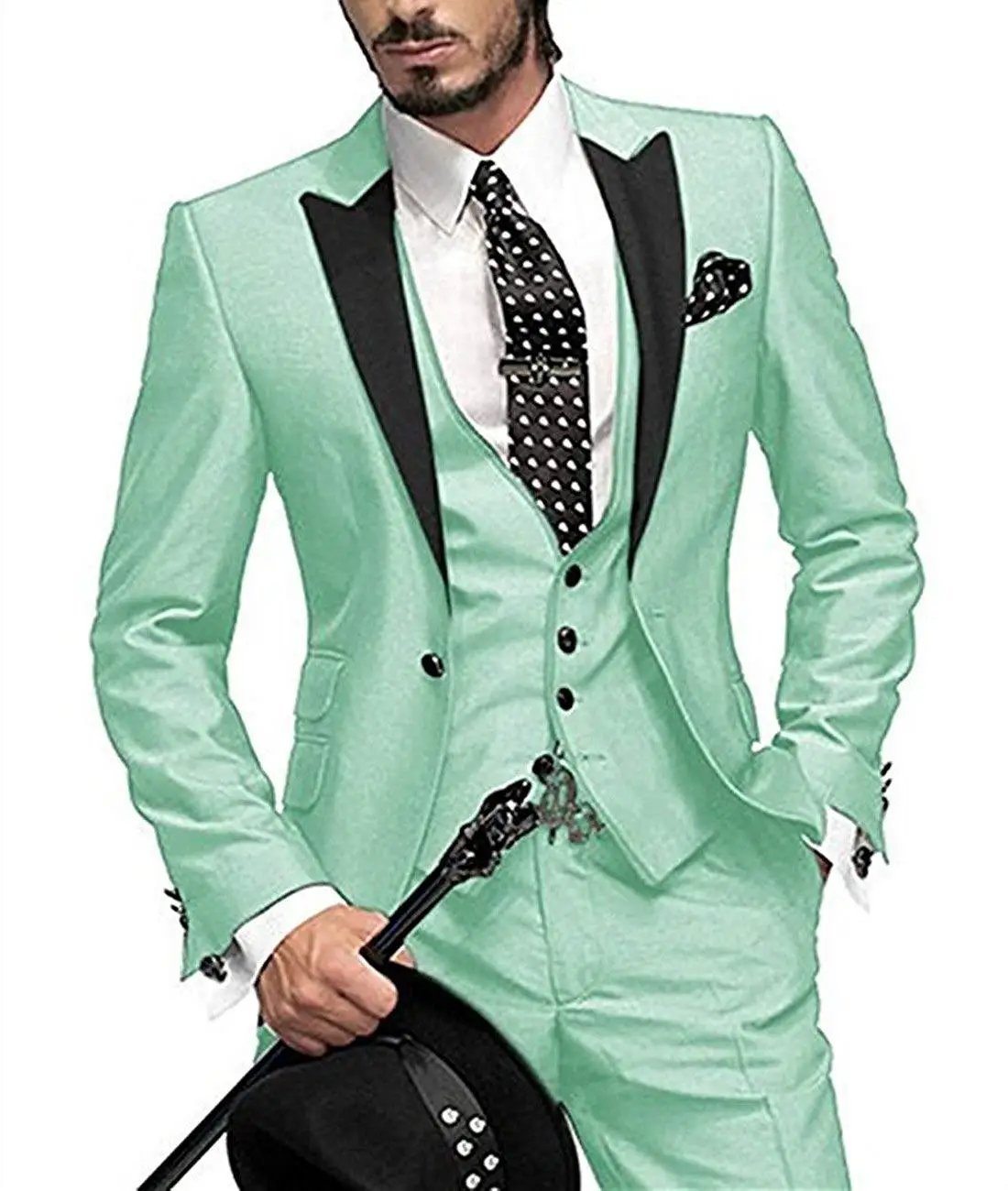 Мужской костюм из 3 предметов, приталенный Деловой костюм для отдыха, Свадебный комплект для банкета, пиджак, жилет с брюками 5