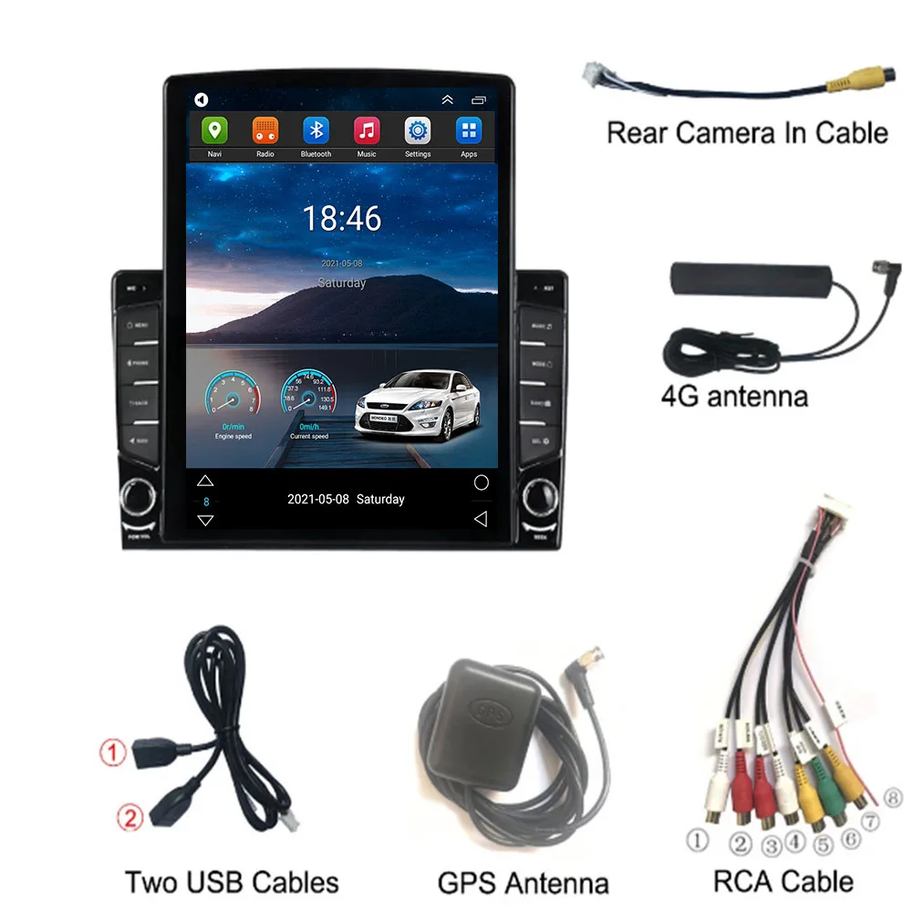 Для автомагнитолы Tesla style Android 12 Carplay для KIA SORENTO 2013 2014 Мультимедийный плеер GPS Навигация 2din 8-ядерная камера 360 5