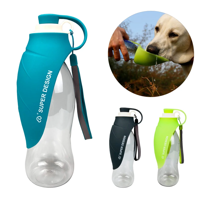 Спортивная Портативная бутылка для воды для домашних собак объемом 580 мл, Силиконовая Дорожная миска для собак, поилка для щенка, Уличный Диспенсер для воды для домашних животных 1