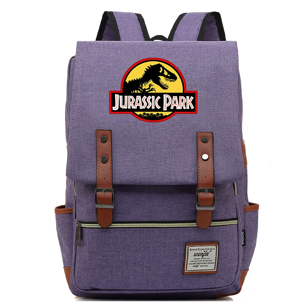 Новый стиль, винтажные Динозавры, повседневный рюкзак для ноутбука, женские холщовые Оксфордские водонепроницаемые сумки 0