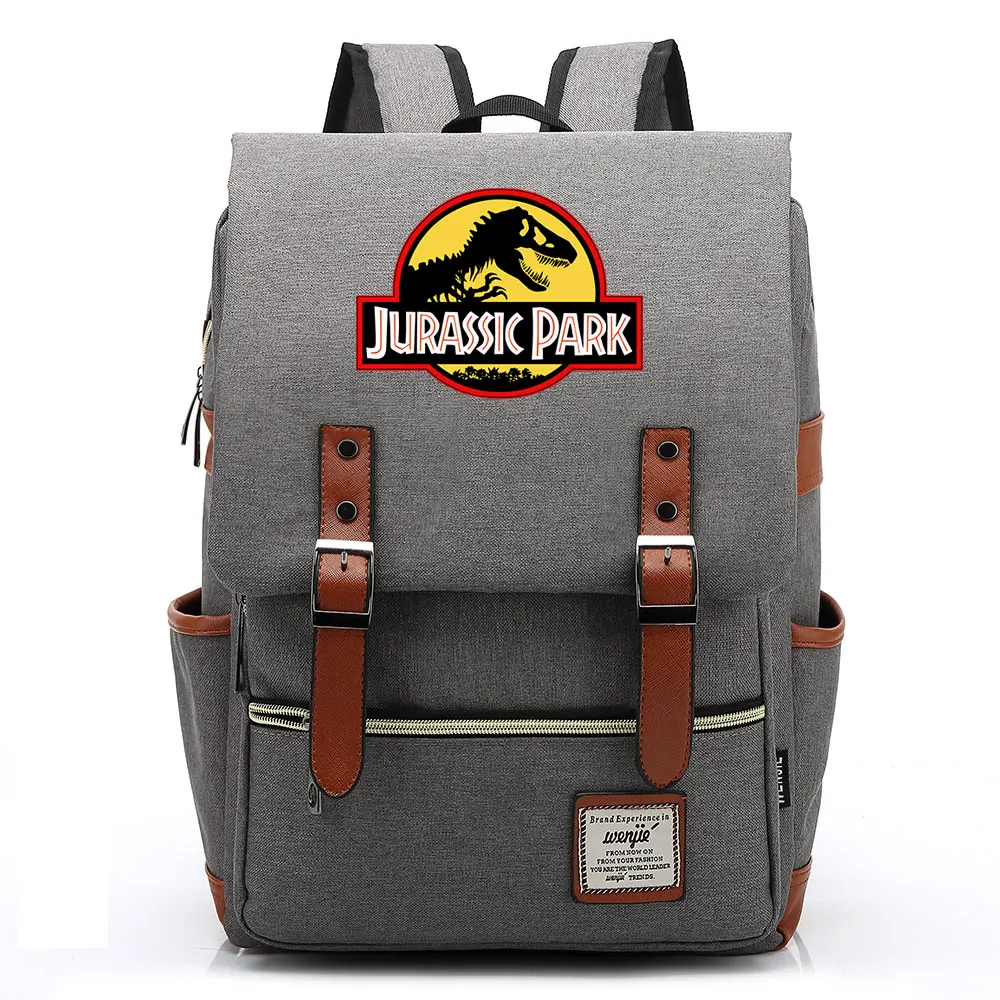 Новый стиль, винтажные Динозавры, повседневный рюкзак для ноутбука, женские холщовые Оксфордские водонепроницаемые сумки 1