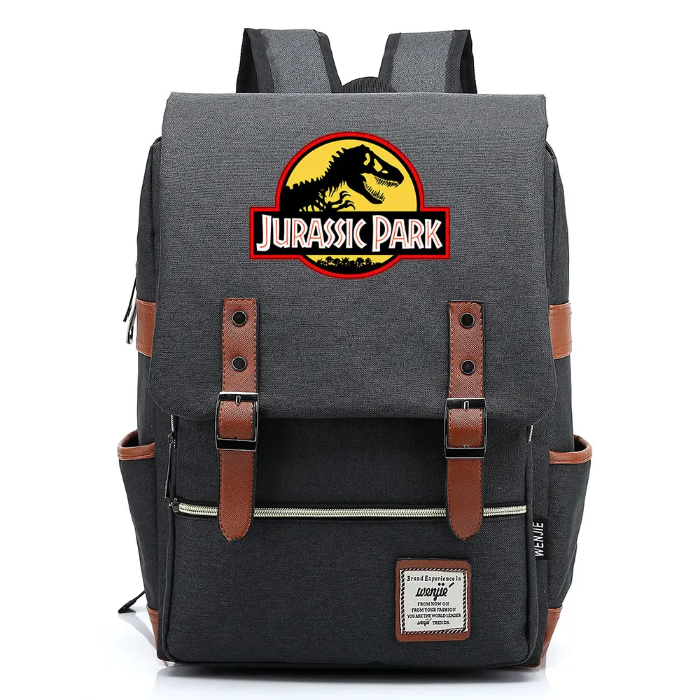 Новый стиль, винтажные Динозавры, повседневный рюкзак для ноутбука, женские холщовые Оксфордские водонепроницаемые сумки 3