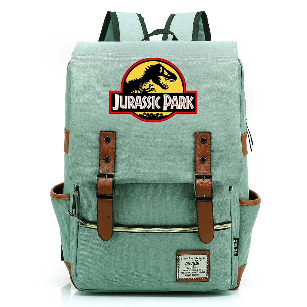 Новый стиль, винтажные Динозавры, повседневный рюкзак для ноутбука, женские холщовые Оксфордские водонепроницаемые сумки 5