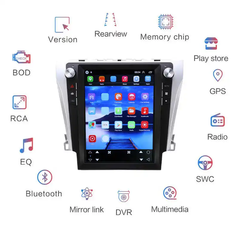 Автомобильный мультимедийный плеер с сенсорным экраном и GPS-навигацией для Android 10.1, замена Toyota Camry 2012-2015 гг. 2