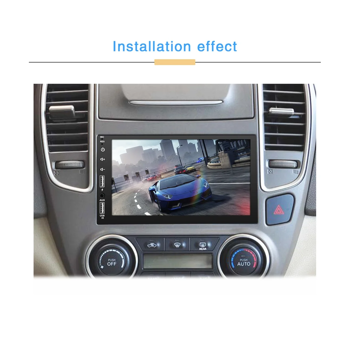 Автомобильная стереосистема с двойным Din, 7-дюймовое мультимедийное радио с сенсорным экраном Bluetooth, Приемник MP5 Аудиоплеер Mirror Link 2USB AUX 5