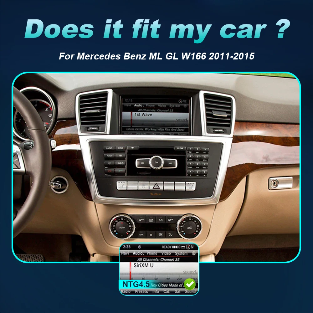 Для Mercedes Benz ML GL W166 2011 2012-2015 NTG 4.5 5.0 Android 12 Беспроводной CarPlay Авто Мультимедиа Навигация GPS SWC DSP 1
