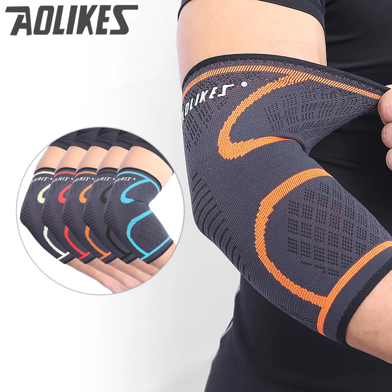 Налокотник aolikes, Компрессионный поддерживающий рукав, Регулируемый ремень для тяжелой атлетики, Артрит, Волейбольный теннисный Налокотник 1